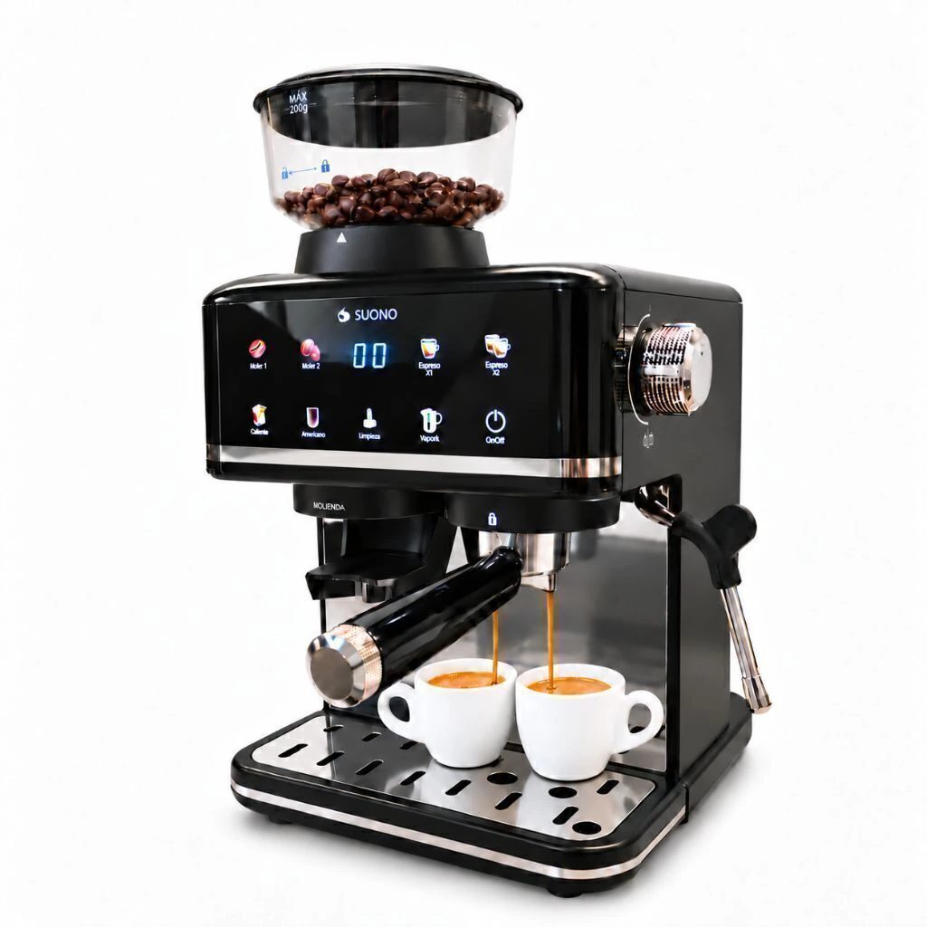Cafetera espresso Atelier Quotidien con molinillo de acero 20 bar