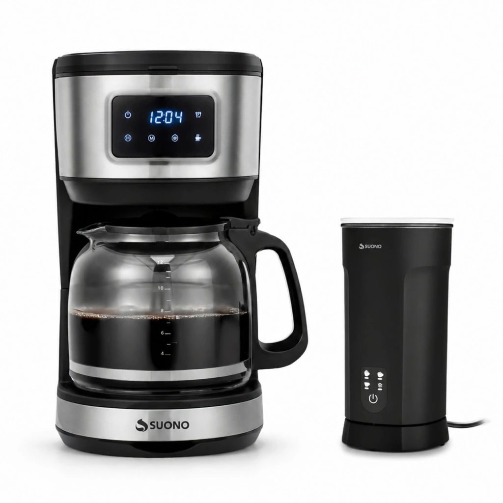 Combo cafetera de filtro digital 1,8 L y espumador de leche