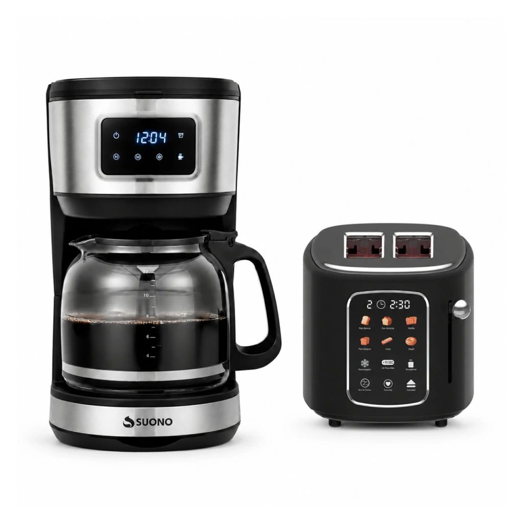 Combo cafetera de filtro 1,8 L y tostadora digital 2 panes