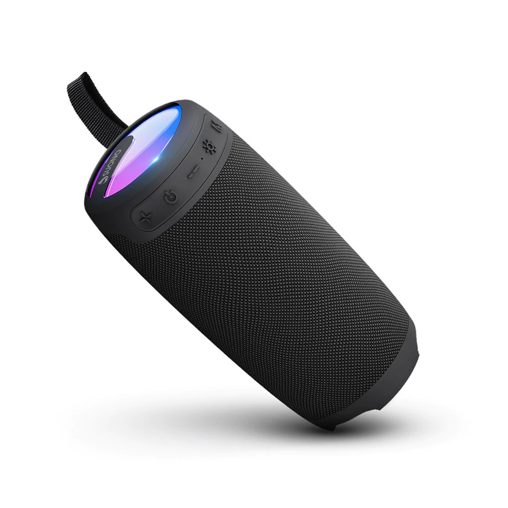 Parlante bluetooth portátil 12 W con luz LED RGB, IPX4 y TWS