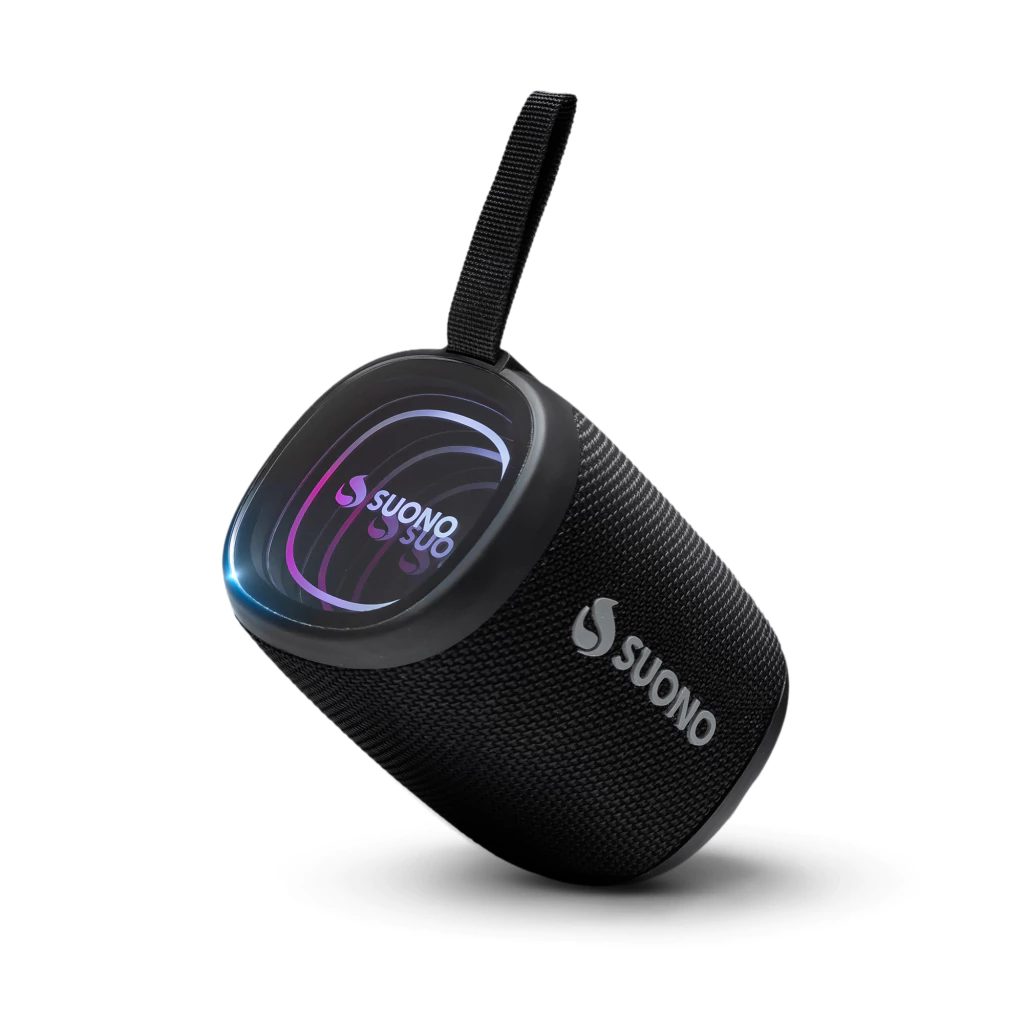 Parlante bluetooth portátil 5 W con AUX, USB-C, tarjeta y luz LED