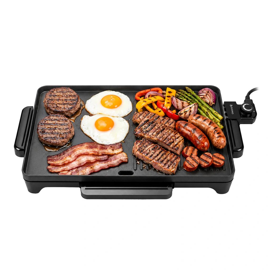 Parrilla grill eléctrica antiadherente 49 × 27 cm 2000 W