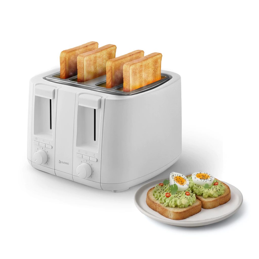 Tostadora eléctrica 4 rebanadas 1500 W con 7 niveles