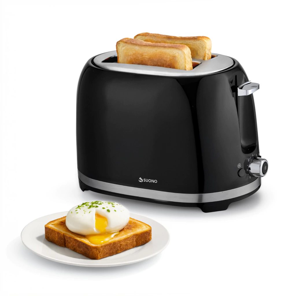 Tostadora retro 2 panes 850 W con 7 niveles y descongelar